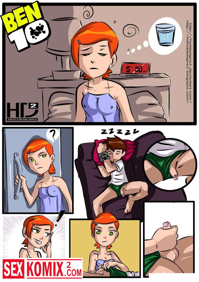 Порно комикс Сестра отсосала спящему брату. Бен 10